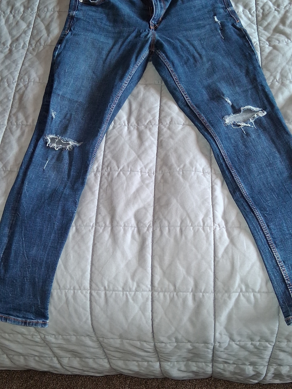Old Navy Womens Ripped Skinny Jeans - Dark Blue - Picture 1 of 4